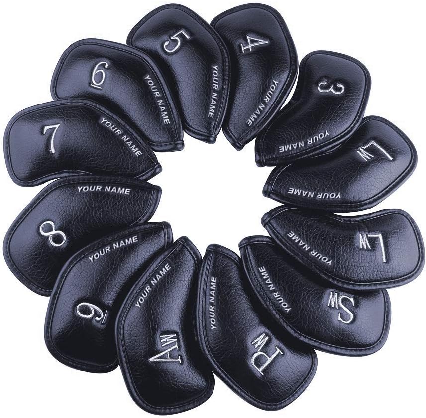 CRAFTSMAN GOLF 12pcs or 1pc Thick Synthetic Leather Golf Iron Head Covers Set Headcover Fit All