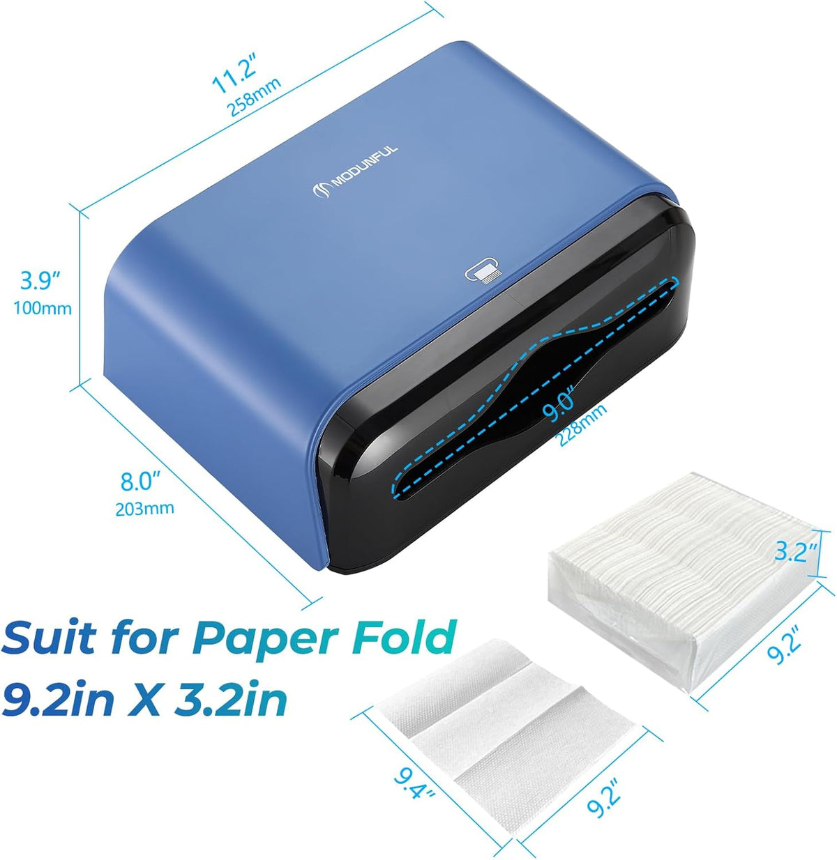 Paper Towel Dispenser Wall Mount - Adhesive Paper Wowel Holder for Bathroom Compact, Touchless Hand