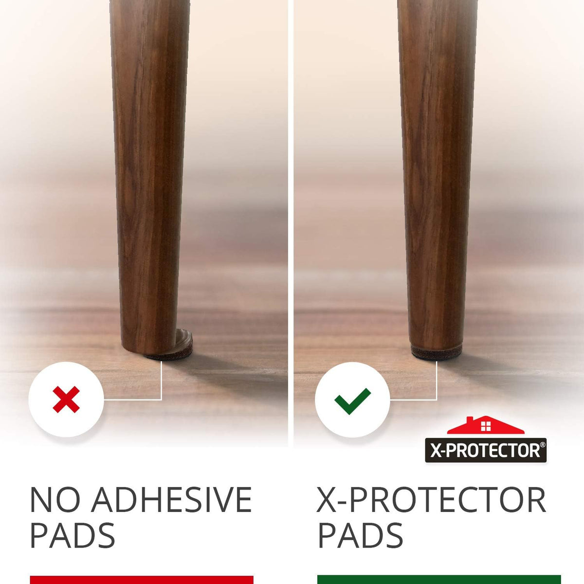 Non Slip Furniture Pads 36 pcs 1" X-Protector - Premium Furniture Grippers - Self-Adhesive Rubber