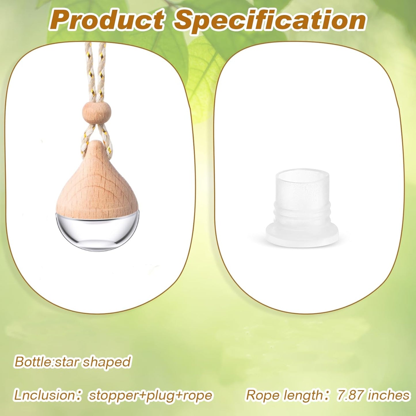 BBTO 50 Pcs Hanging Car Air Freshener Car Diffuser Bottles Empty Glass Perfume Bottle Freshener