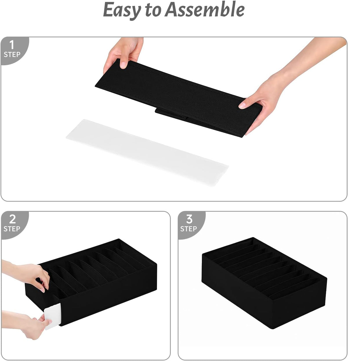 4 Packs T-shirt Drawer Organizers for Clothing,10 Grids Compartment Wardrobe Storage Box, Washable