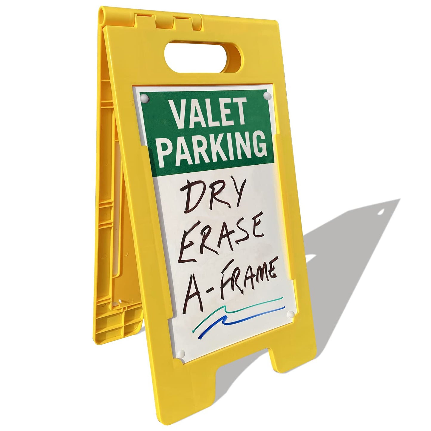 SmartSign 25 x 12 inch Dry Erase “Valet Parking” Two-Sided Write-On Standing Floor Sign