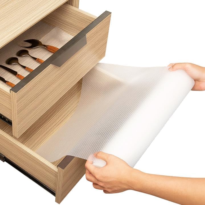 Shelf Liner Drawer Liner for Kitchen Cabinets Non-Adhesive by Linda’s Essentials (12 x 240 Inches)