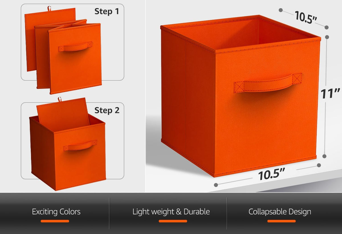 Sorbus Storage Cubes - 11" Foldable Storage Bins with Handle for Nursery, Playroom, Closet