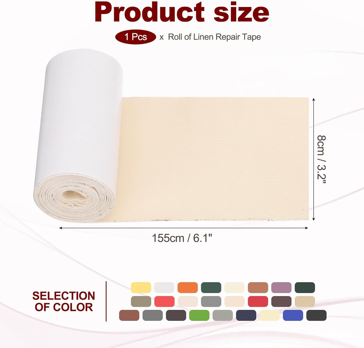 PATIKIL Leather Patches Tape for Furniture, 3.2 x 61 Inch Self Adhesive Vinyl Leather Repair Kit
