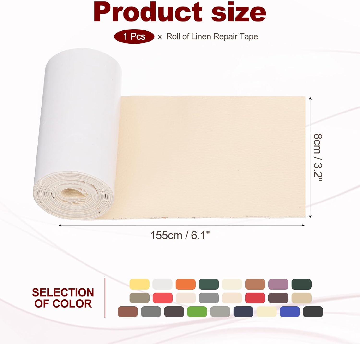 PATIKIL Leather Patches Tape for Furniture, 3.2 x 61 Inch Self Adhesive Vinyl Leather Repair Kit