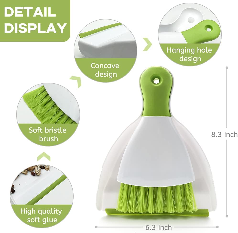 Dust pan Broom Brush Dustpan - Small Broom and Dustpan Set, Mini Broom and Dust pan, Small Dustpans