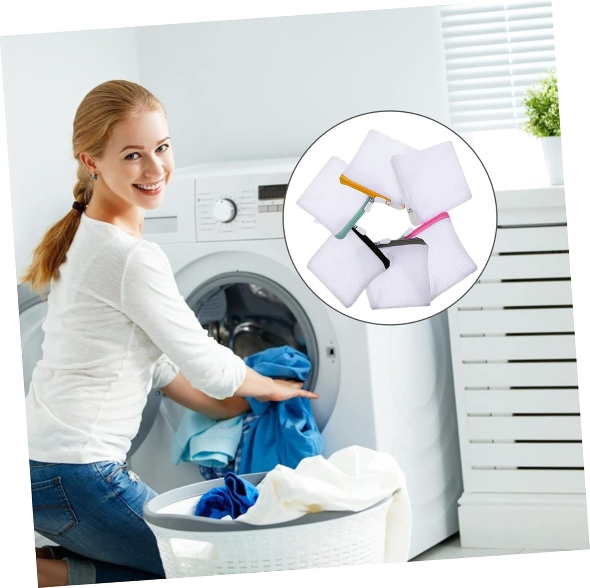 6pcs Laundry Bag Mesh Wash Bag Mini Washing Machine Underwear Washing Bag Wash Bags Protecting