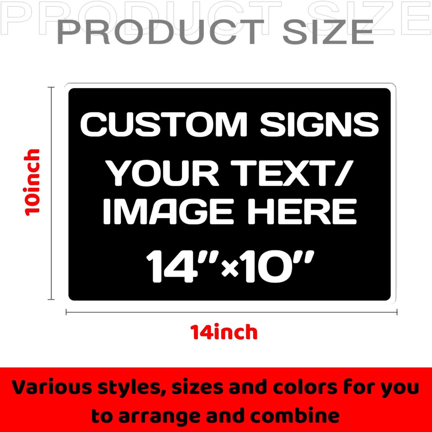 Customised Christmas Decorations: Personalized Text And Picture Signs, Black White Traffic