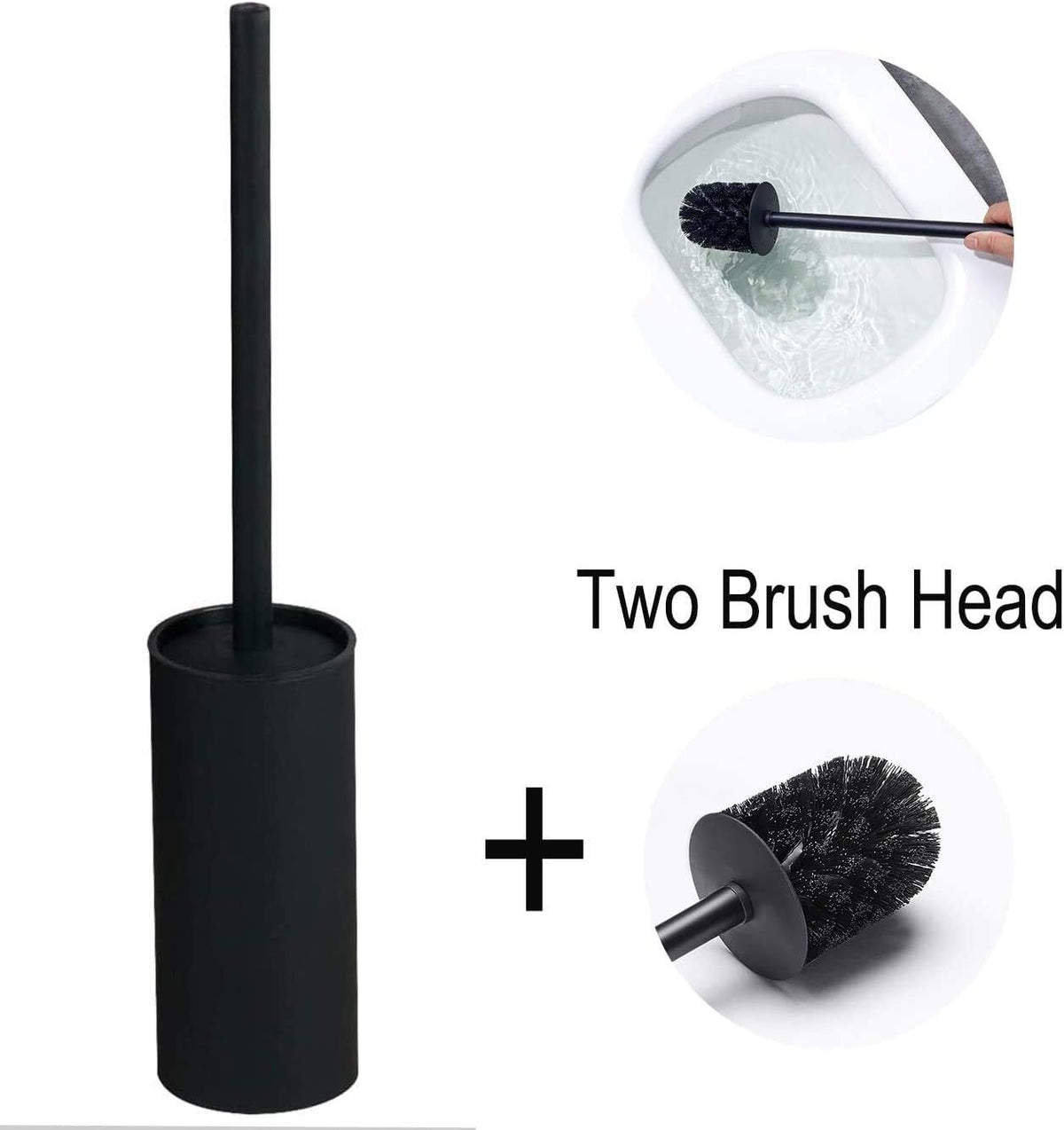 BGL Stainless Steel 304 Black Toilet Bowl Brush and Holder Set Cleaning Tool Holder with Toilet