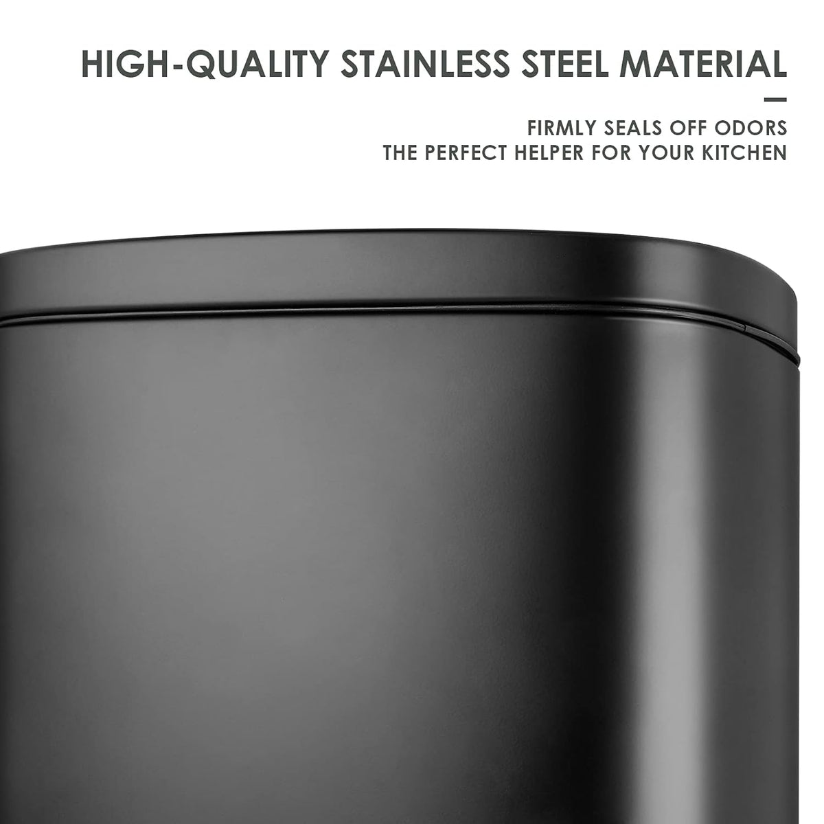 AthLike Trash Can, Stainless Steel Kitchen Garbage Can, Step Waste Bin with Hinged Lid and