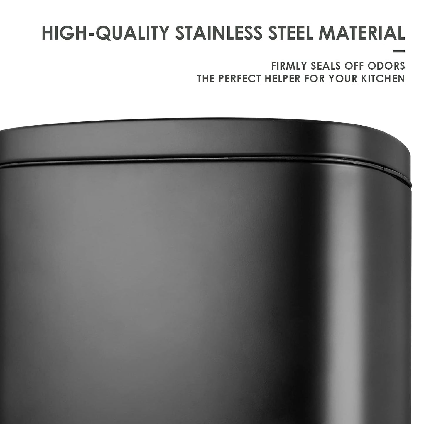 AthLike Trash Can, Stainless Steel Kitchen Garbage Can, Step Waste Bin with Hinged Lid and