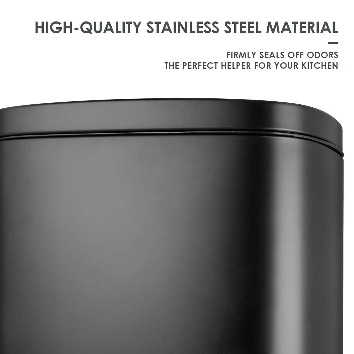 AthLike Trash Can, Stainless Steel Kitchen Garbage Can, Step Waste Bin with Hinged Lid and