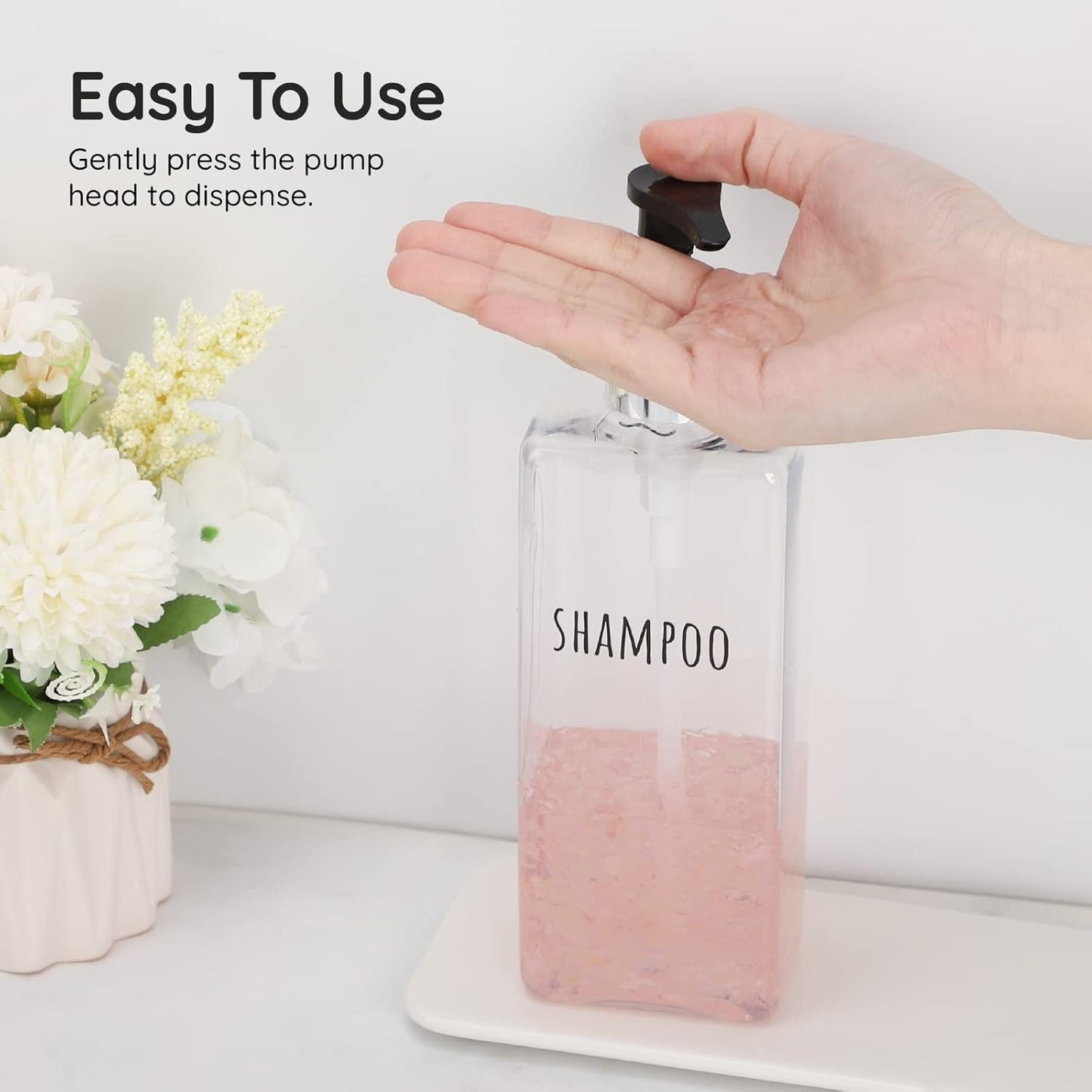 Segbeauty 3pcs Clear Soap Dispenser, 16.9oz Refillable Shampoo Conditioner Bottles, 500ml Empty