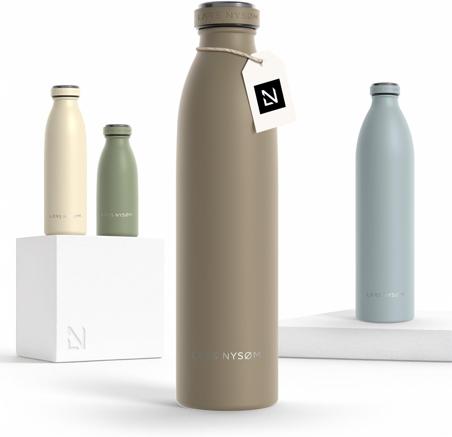 LARS NYSØM Stainless Steel Insulated Water Bottle 12oz 17oz 25oz 34oz 51oz | Insulated Thermo Flask