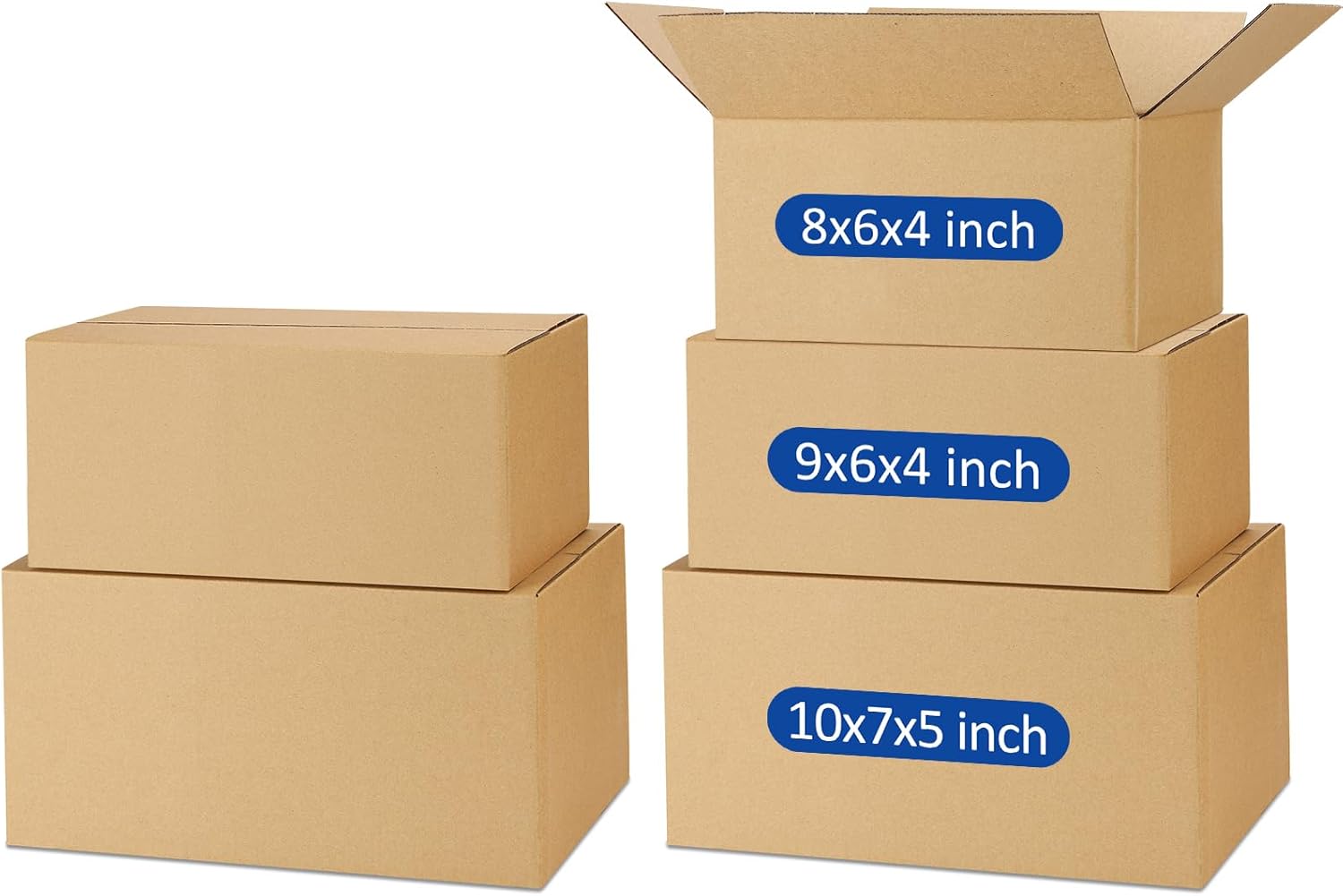 Assorted-Sizes-Shipping-Boxes-45-Pack: 8x6x4 & 9x6x4 & 10x7x5 Small-Shipping-Boxes-Mailers, Brown