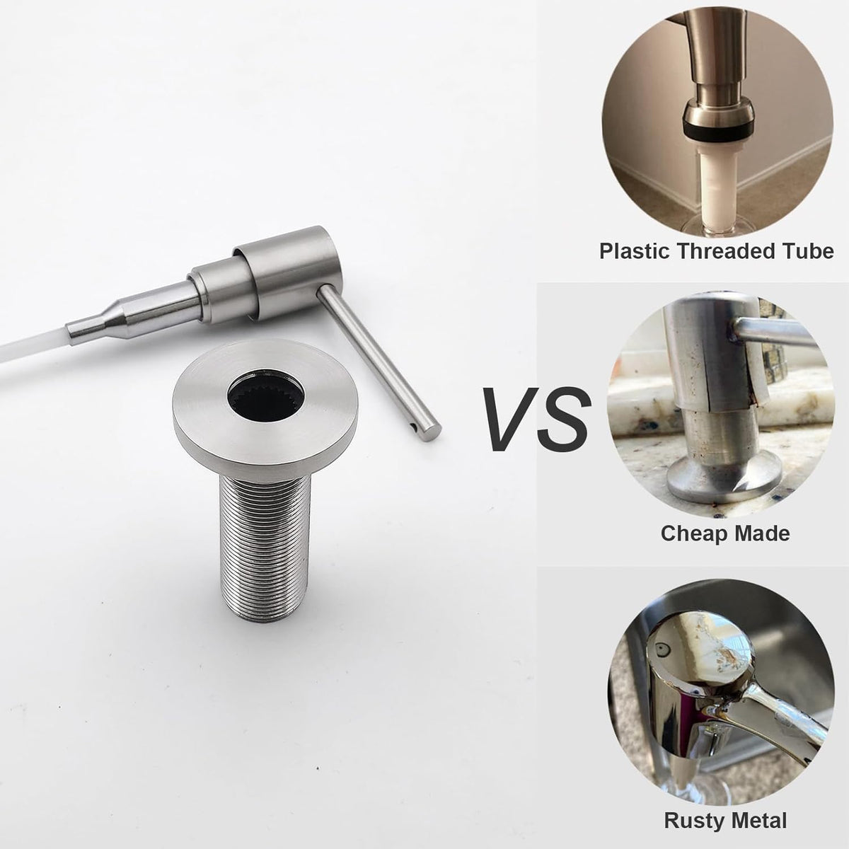 All Brass Soap Dispenser for Kitchen Sink Countertop Sink Soap Dispenser 17 OZ Bottle Built in