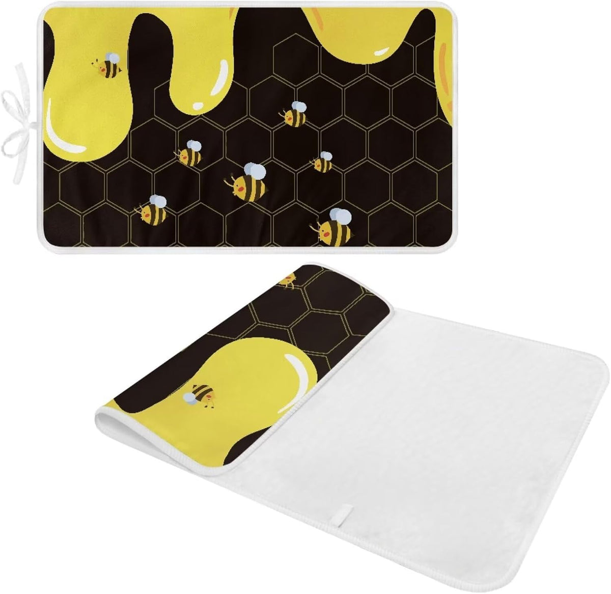 Cute Ironing Mat for Table top Washer,Dryer,Countertop,Bee Portable Iron Pad Blanket for Washer