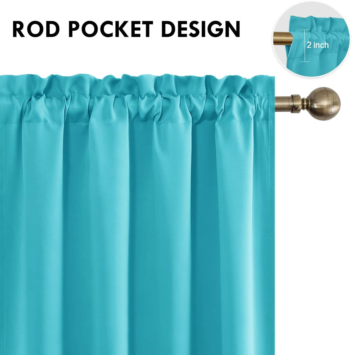 DWCN Blackout Curtains Room Darkening Thermal Insulated Bedroom Curtains Window Curtain Panels, 52