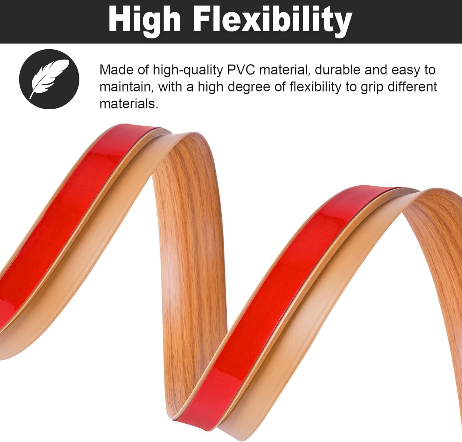 3.3Ft Carpet Floor Transition Strip, Self Adhesive Floor Edging Trim Strip, PVC Threshold Cover for
