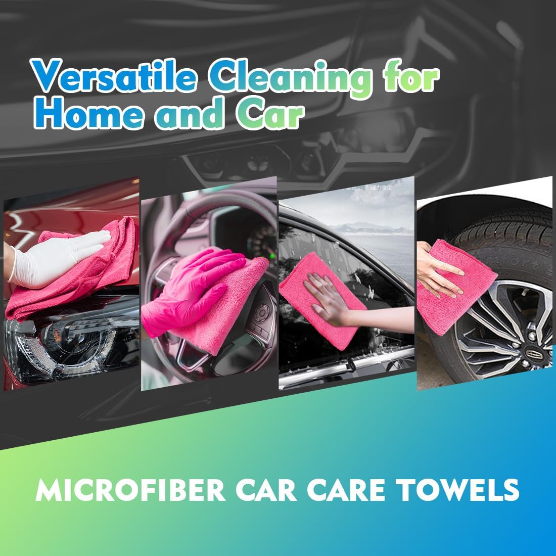 HOMEXCEL Microfiber Cleaning Cloth 20 Pack 11.5 x 11.5 Inch Microfiber Towels for Cars Ultra