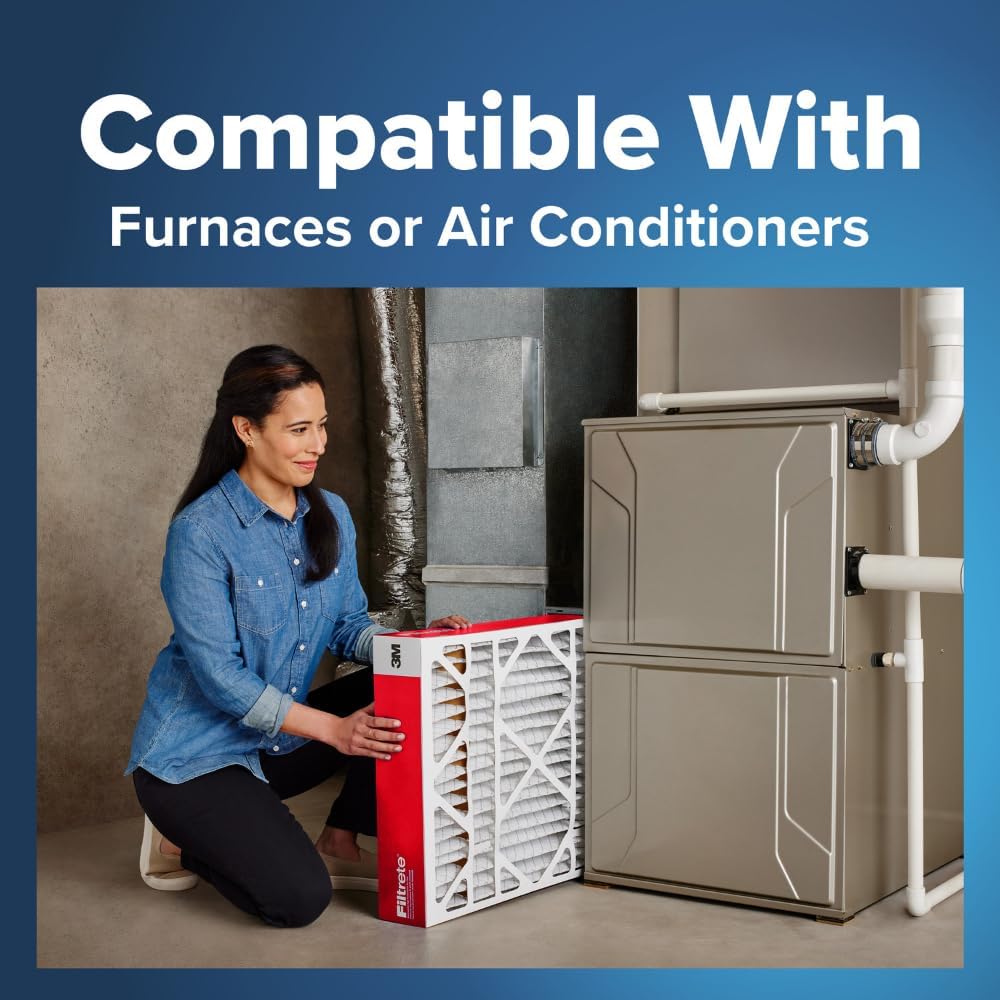 Filtrete 18x18x1 AC Furnace Air Filter, MERV 11, MPR 1000, Micro Allergen Defense, 3-Month Pleated