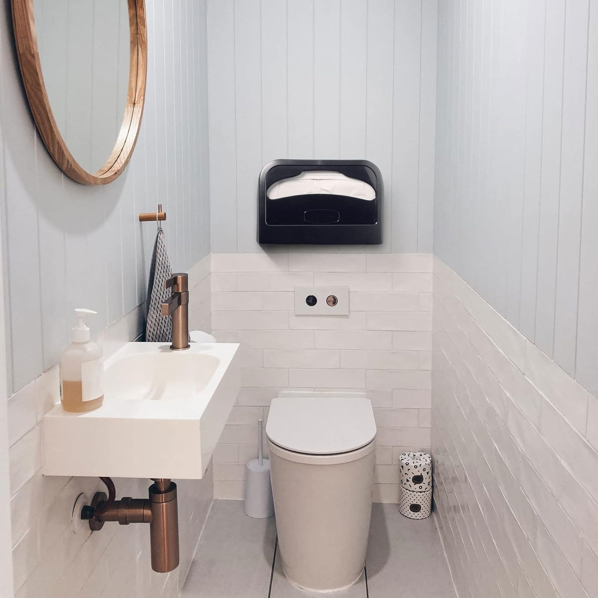 EZbrnd Wall Mount Half-Fold Toilet Seat Cover Dispenser for Commercial/Washroom/Office, Seat Cover