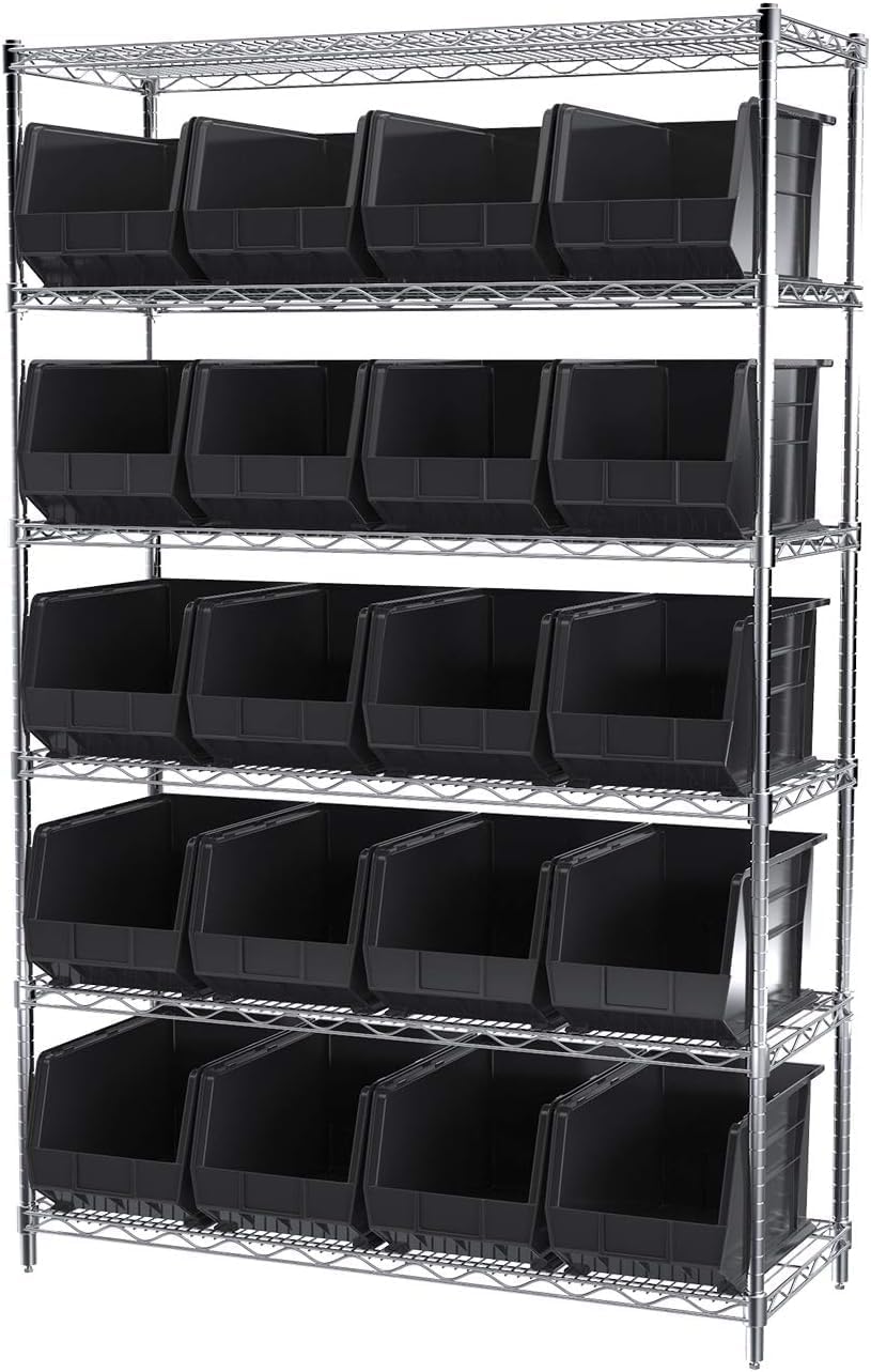 Akro-Mils 30260 AkroBins Plastic Storage Bins, Space-Saving Stackable Bins for Garage, Pantry