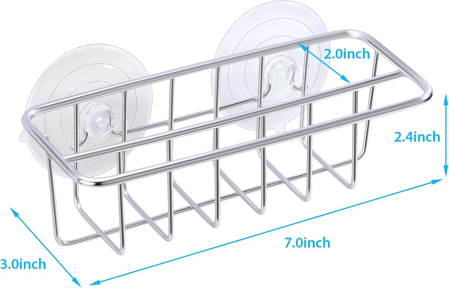 Sink Caddy Sponge Holder for Kitchen Sink Dish Cloth Hanger 2 Suspension Options(Suction Cups and