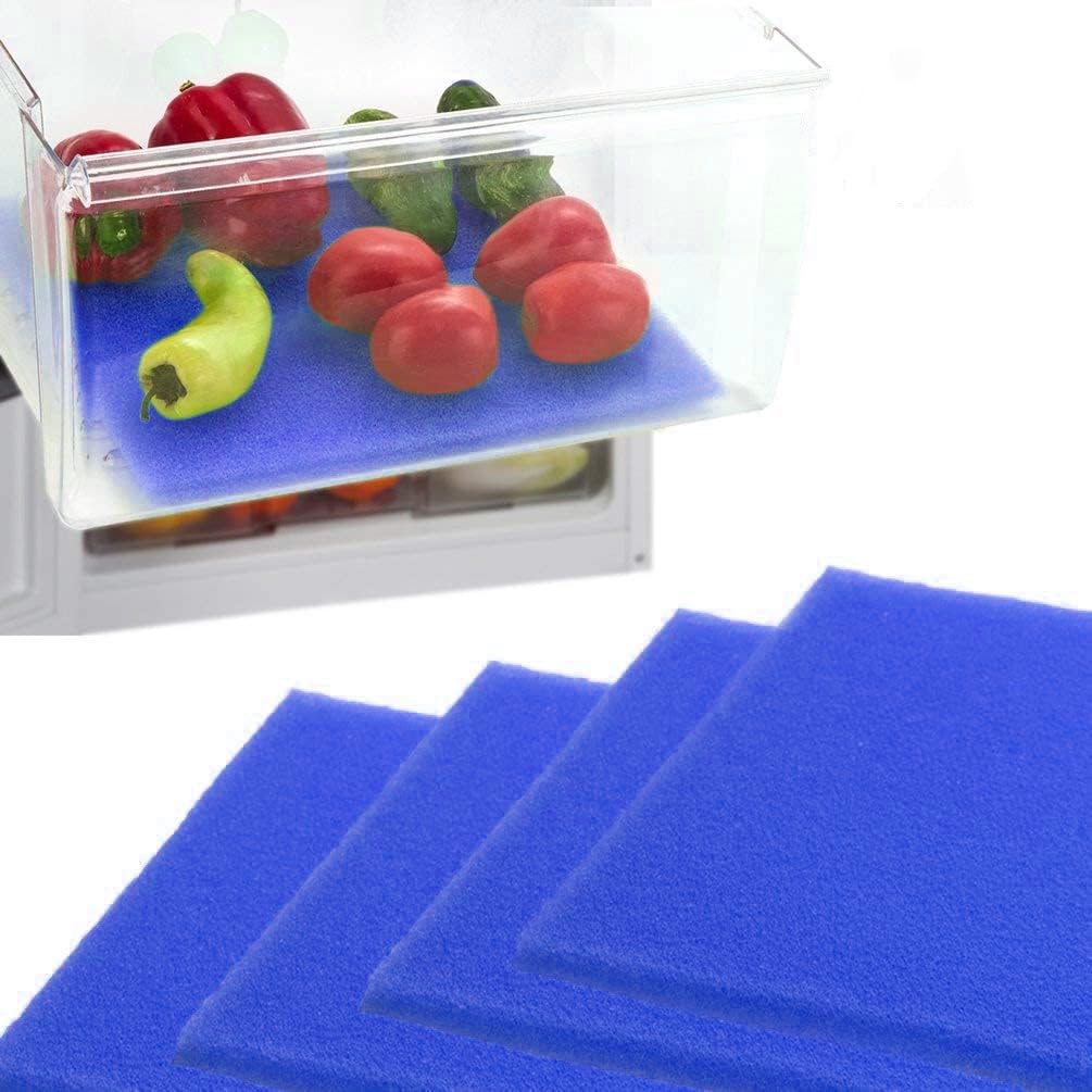 Dualplex® Fruit & Veggie Life Extender Liner for Fridge Refrigerator Drawers, 12x15 Inches (4 Pack)