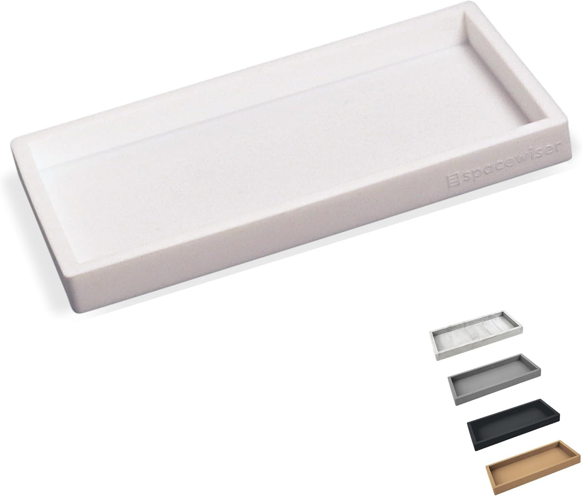 Countertop and Vanity Tray - Small 7.7” Silicone Tray for Soap Dispenser, Bathroom Trays, Dish Soap