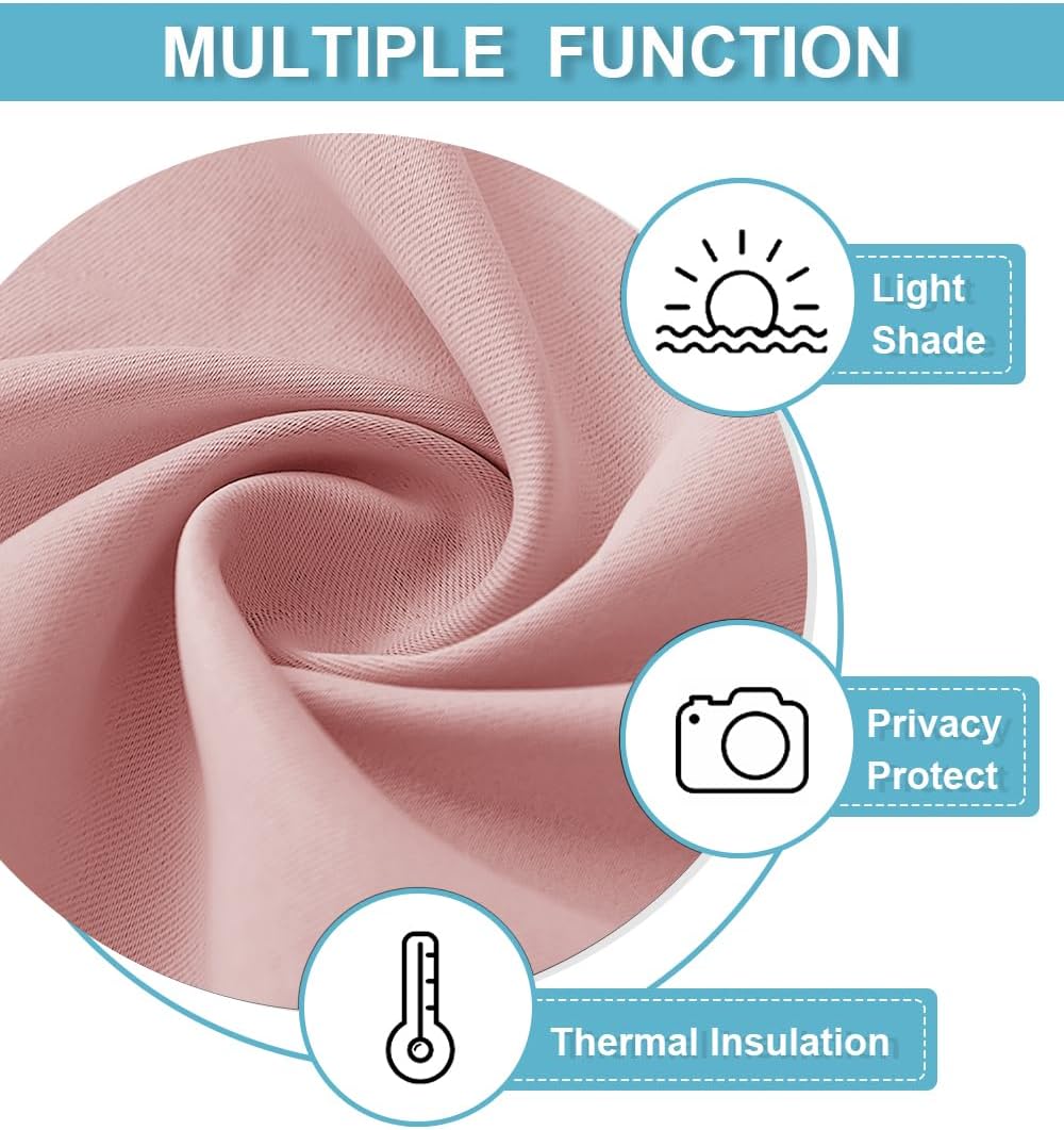 RYB HOME Small Curtains Blackout - Privacy Energy Efficiency Mini Curtains for Kids Bedroom RV