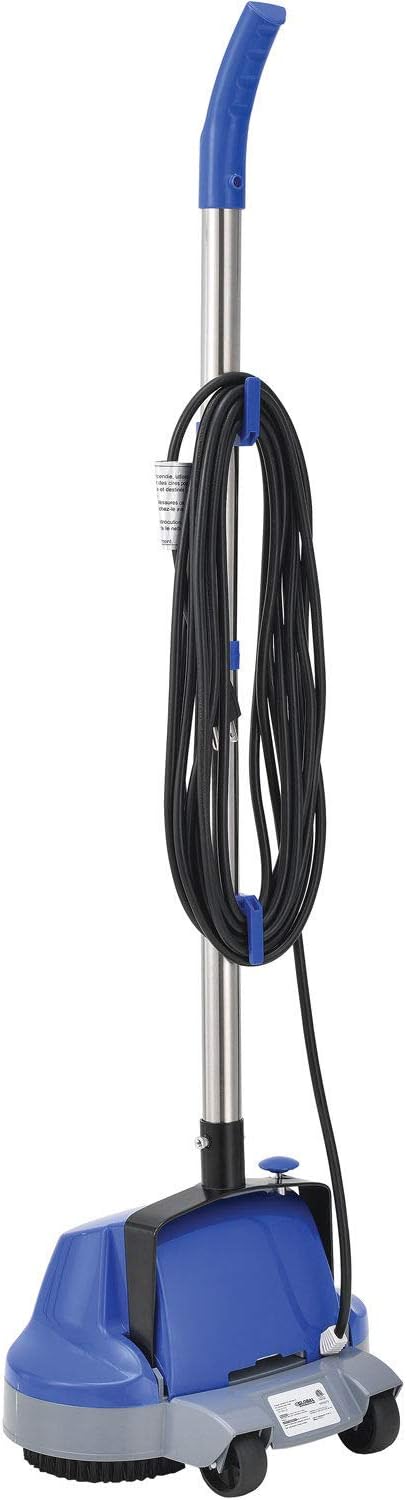 Global Industrial Mini Floor Scrubber With Floor Pads, 11" Cleaning Path, Dual Nylon Scrub Brushes