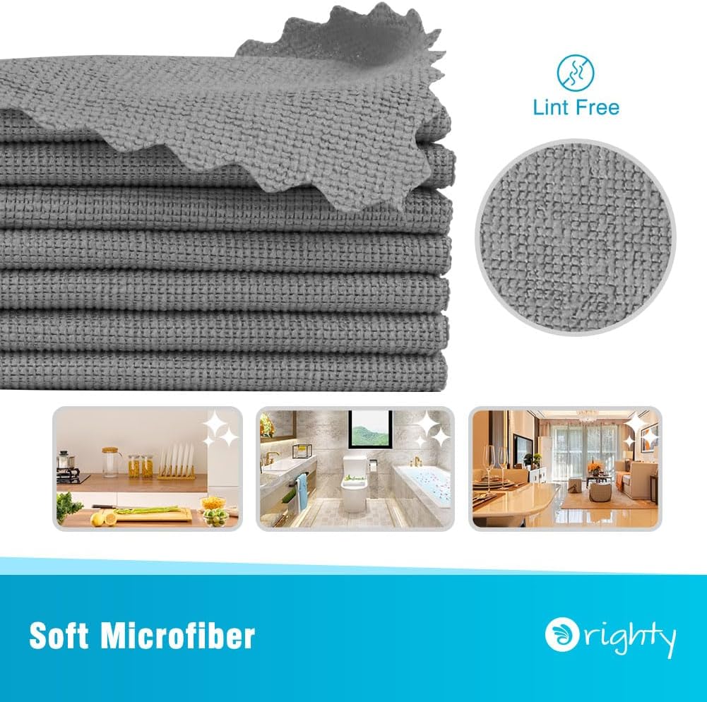 Orighty Grey Microfiber Cleaning Cloth, 150 Pack Highly Absorbent Cleaning Supplies, Lint Free