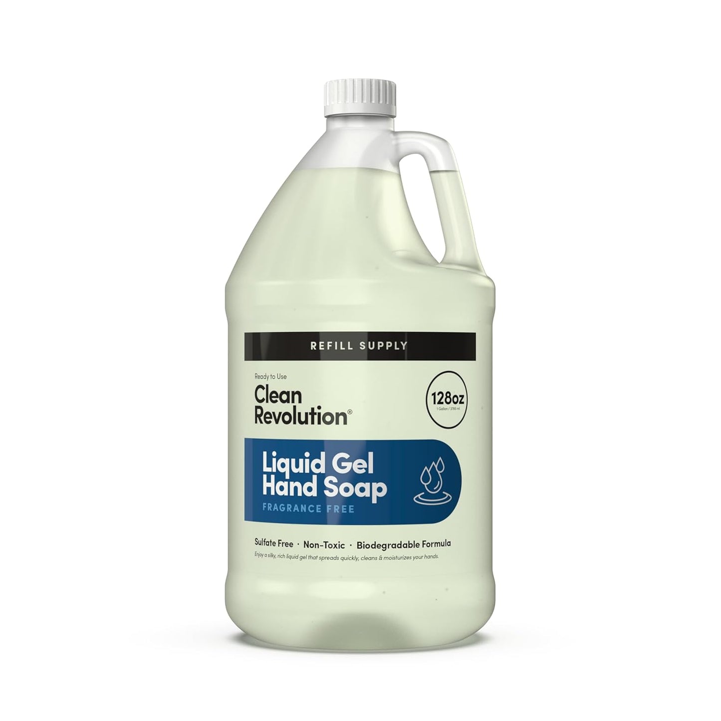 Clean Revolution Liquid Gel Hand Soap, Silky Rich Liquid, Quick Lather, Fast Rinsing, (Fragrance