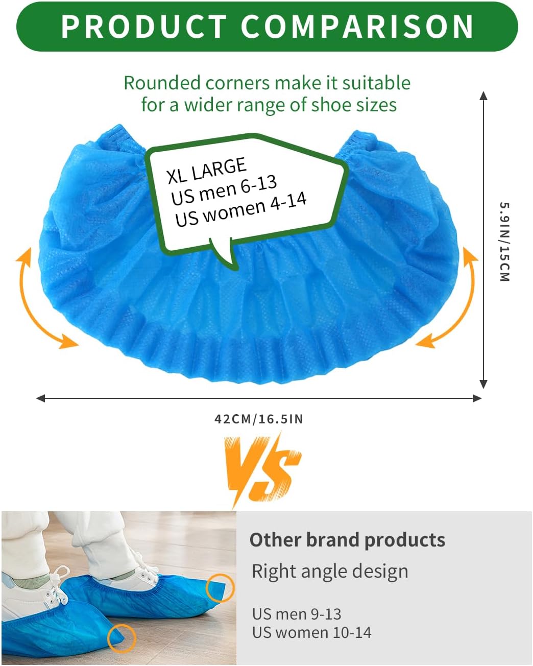 200Pcs(100 Pairs) Non-Woven Shoe Covers Disposable Non Slip for Indoors, Breathable | Durable |