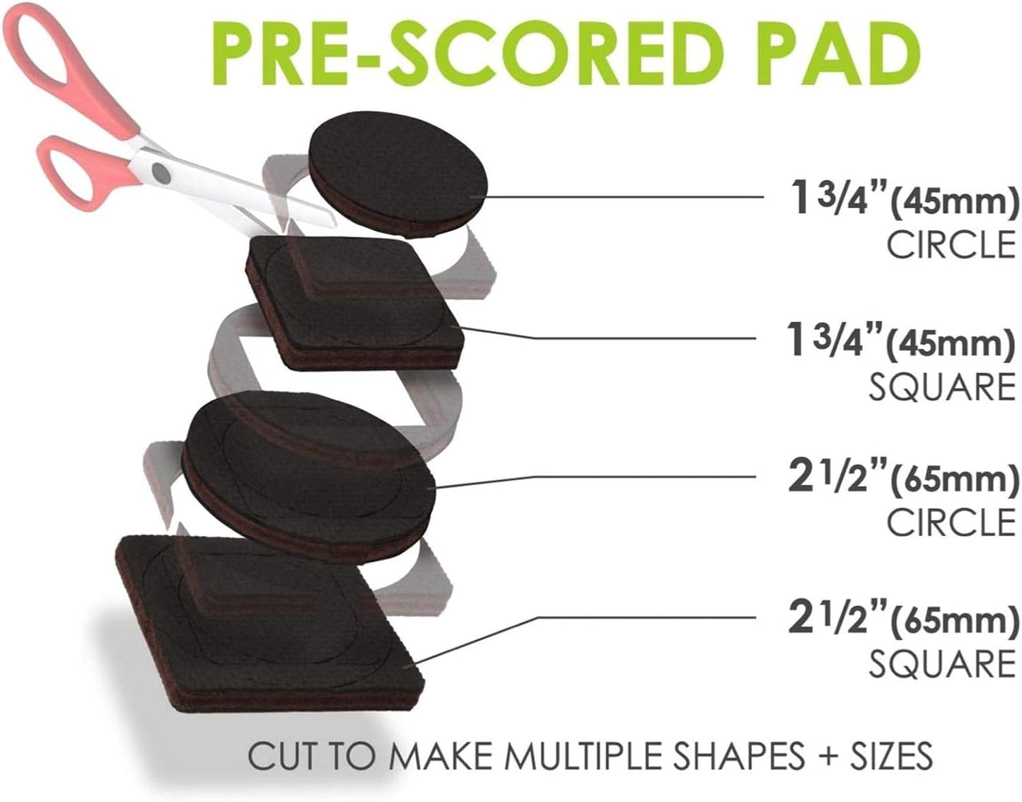 GorillaPads Non-Slip Furniture Pads/Grippers, Rubber Floor Protectors for Under Furniture, Black