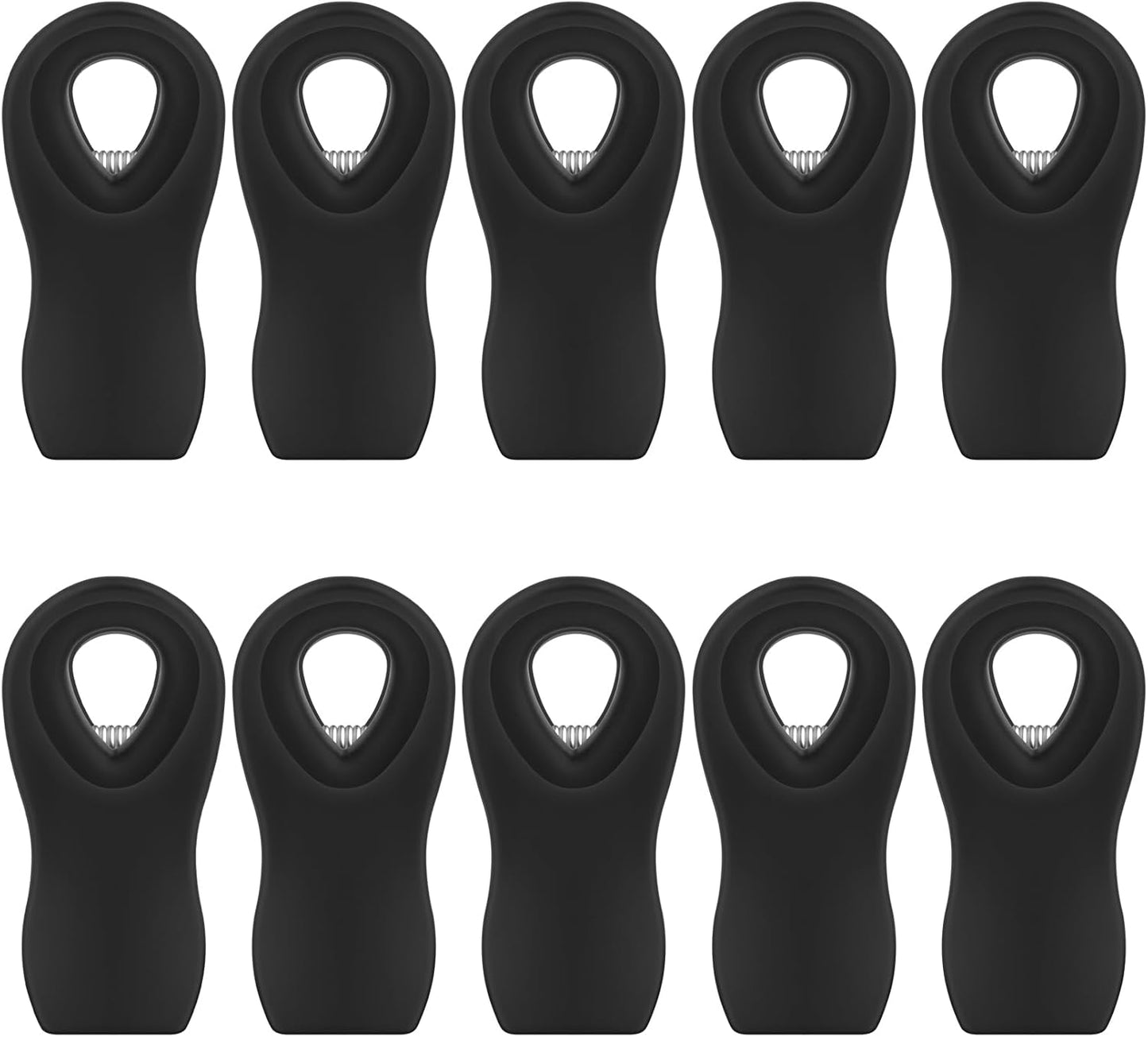 Magnetic Chip Clips, 10 Pack Plastic Bag Clips with Magnet, Black Snack Clips for Food Storage and