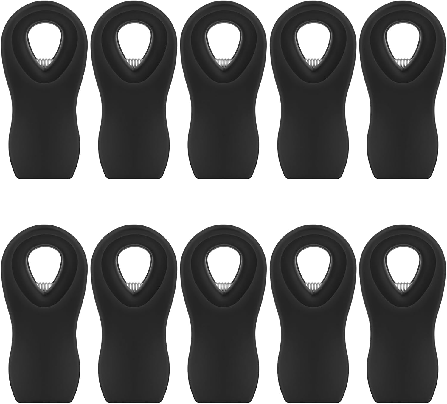 Magnetic Chip Clips, 10 Pack Plastic Bag Clips with Magnet, Black Snack Clips for Food Storage and