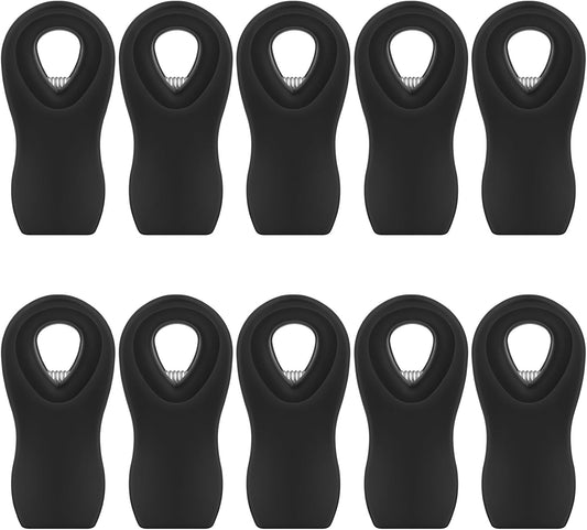 Magnetic Chip Clips, 10 Pack Plastic Bag Clips with Magnet, Black Snack Clips for Food Storage and
