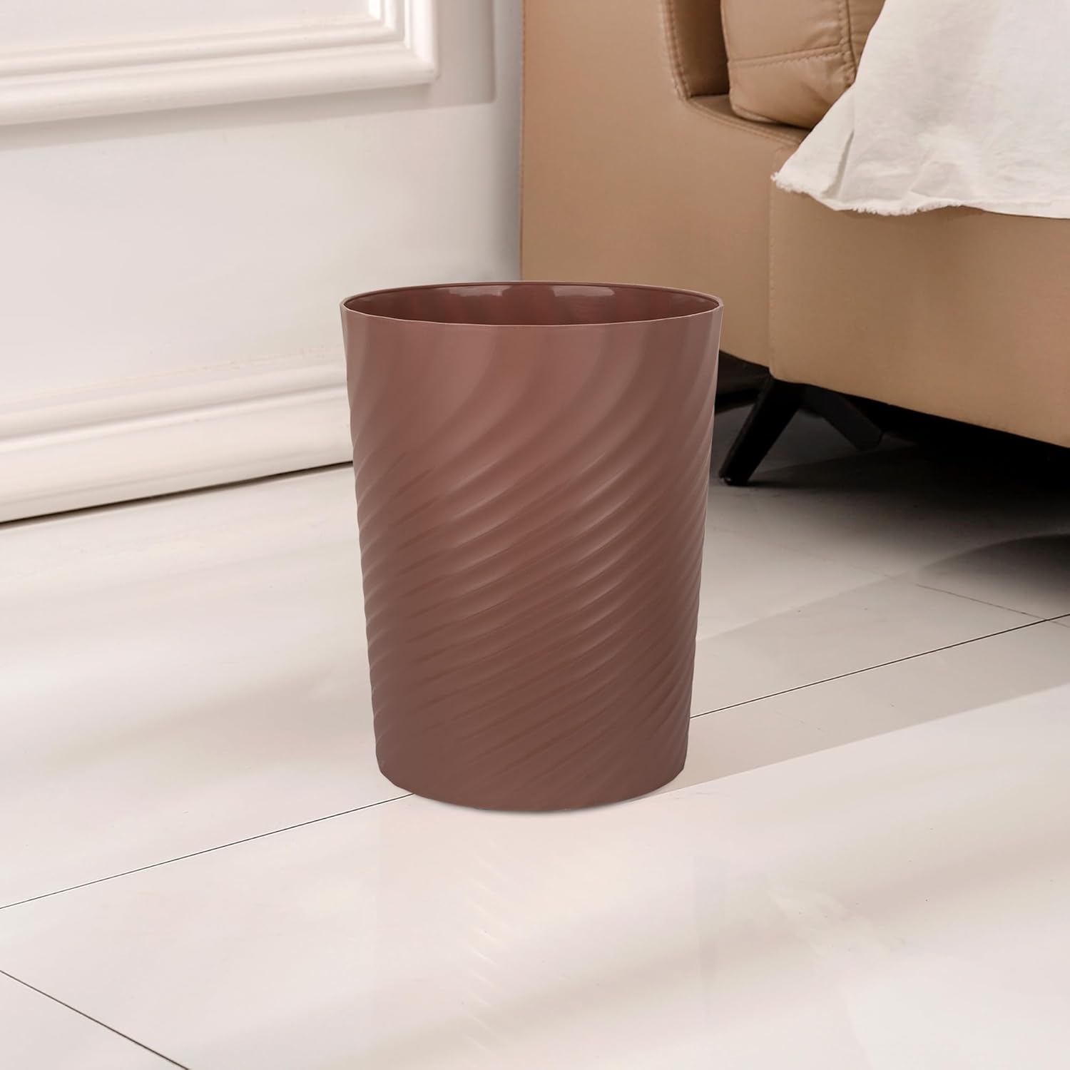UUJOLY Plastic Trash Can Wastebasket, Garbage Container Basket for Bathrooms, Kitchens, Offices