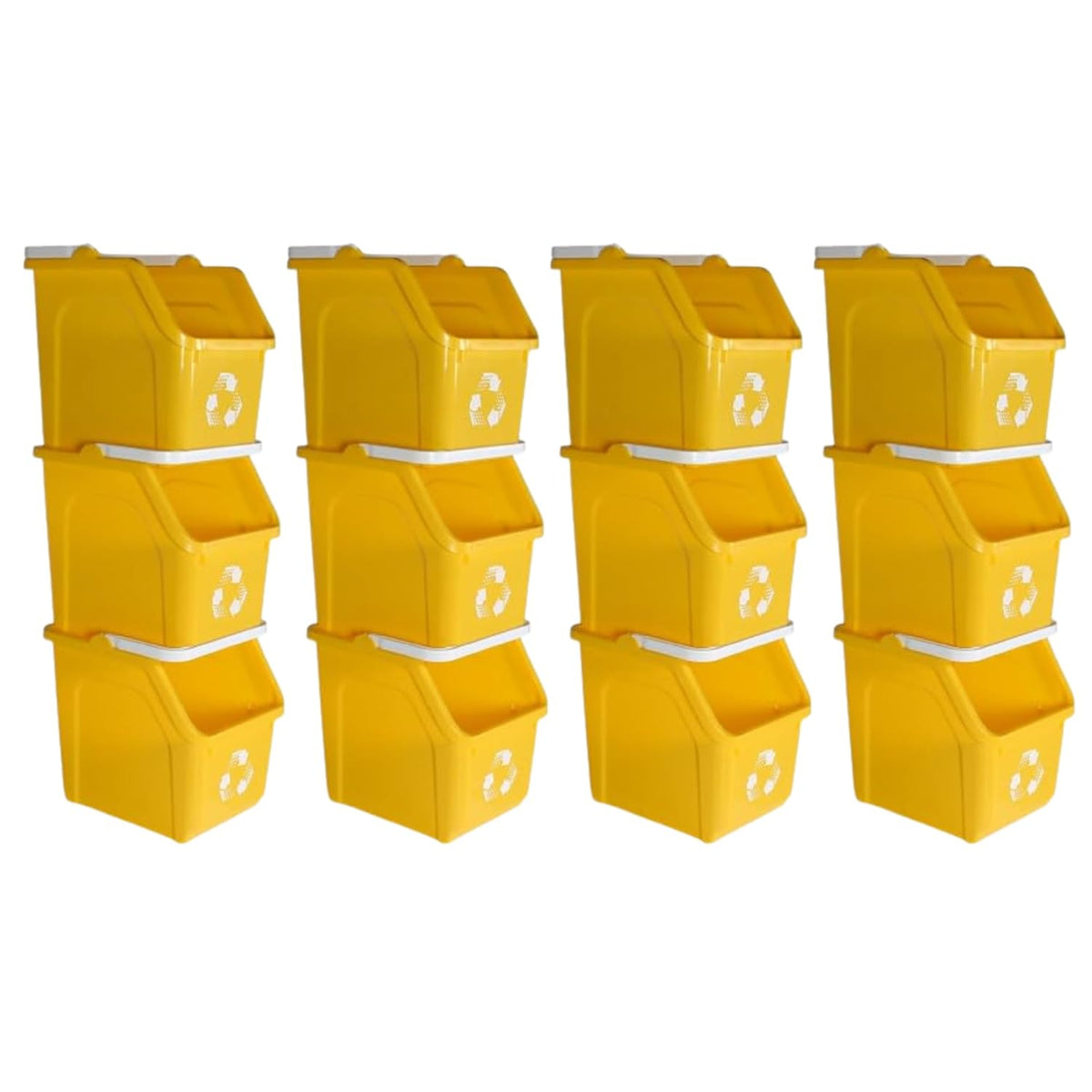 6 Gallon Stackable Recycling Bins for Homes, Garages, Offices Made of 100% Recycled Plastic