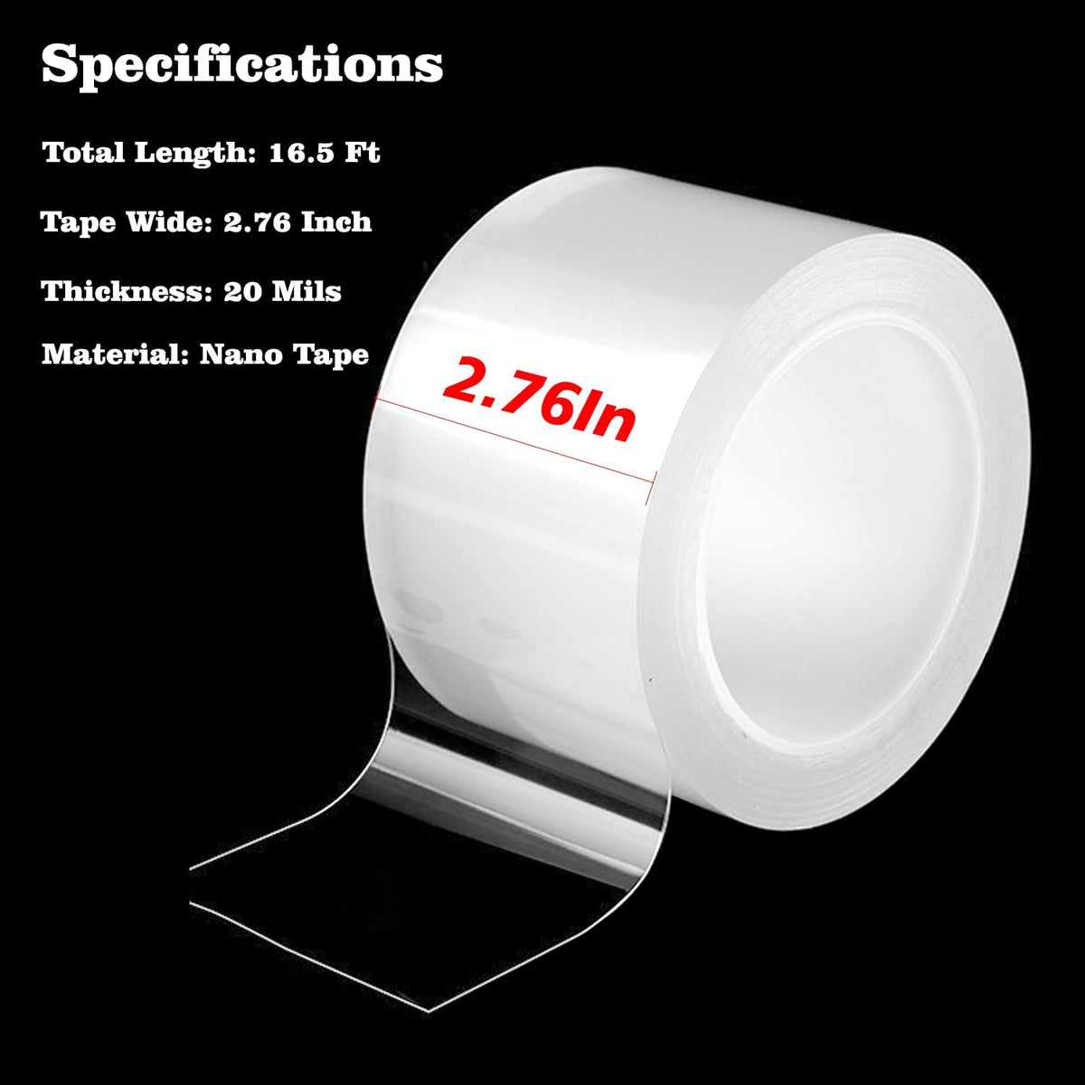 Transparent Window Weather Sealing Tape 2.76 Inch x 16.5 FT Weather Stripping Residue-Free Clear