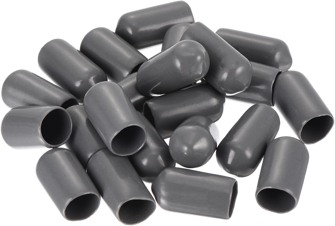 uxcell 20pcs Rubber End Caps 8mm ID Vinyl PVC Round Tube Bolt Cap Cover Screw Thread Protectors