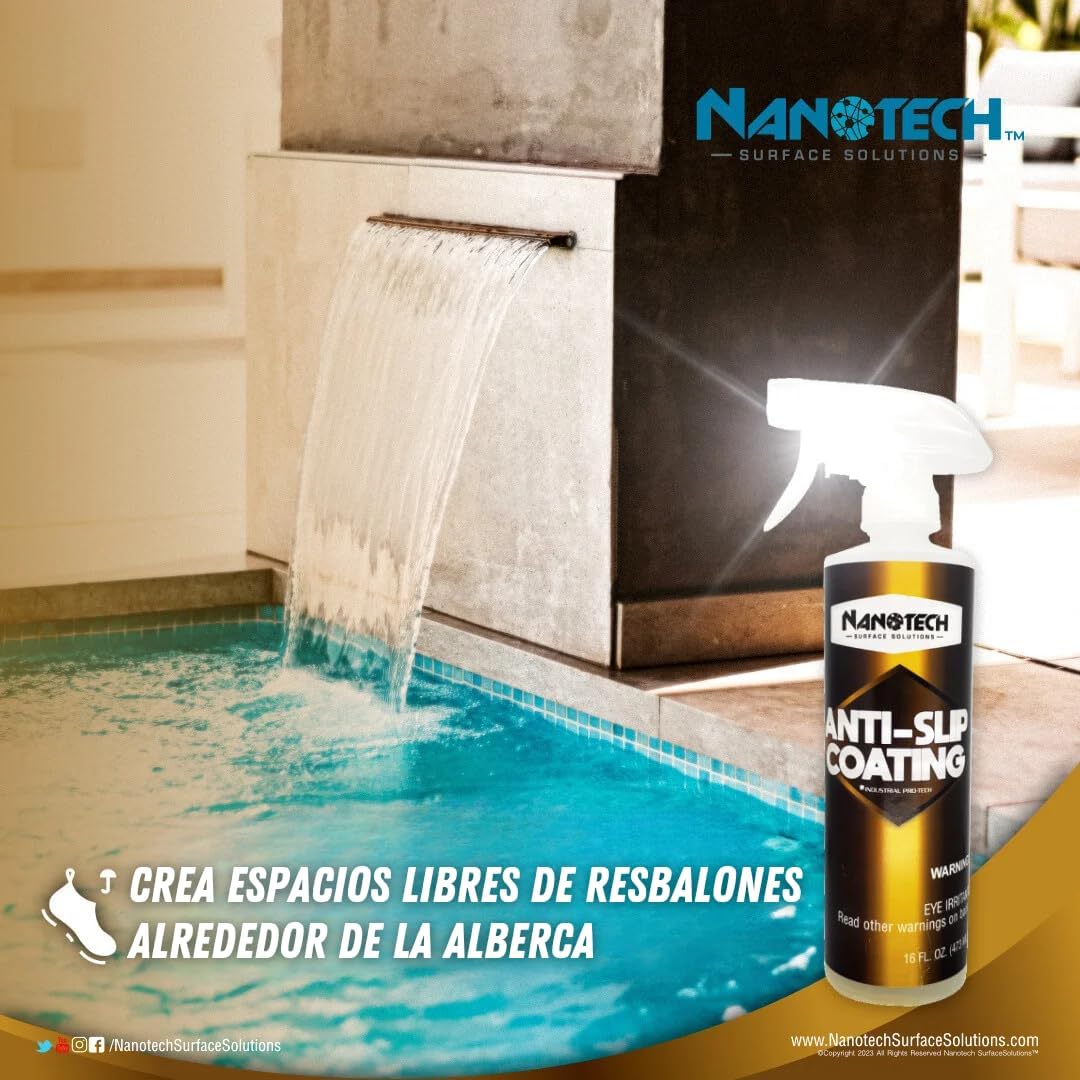Nanotech Surface Solutions Anti-Slip Coating - Increases Friction Coefficient- Reduces Slip & Fall