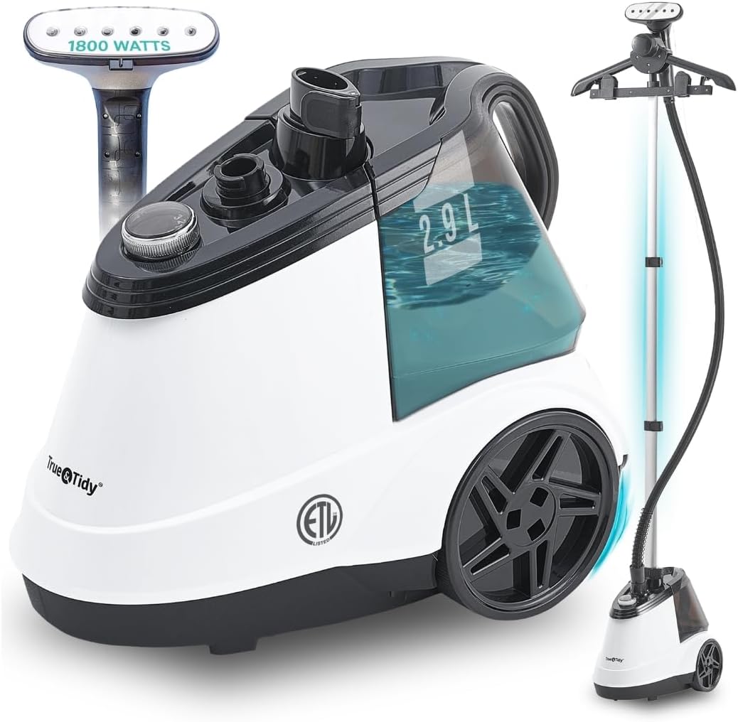 True & Tidy Heavy Duty Commercial Full Size Standing Garment Steamer for Clothes with Extra Large