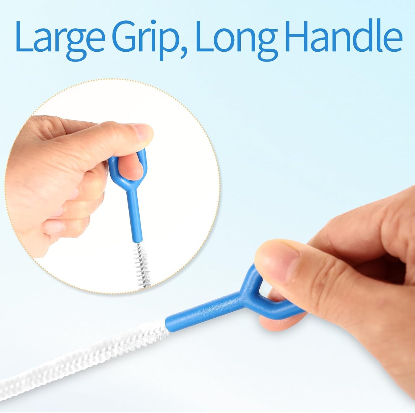 6 Pack Straw Cleaner Brush - 12.6 Inch Extra Long Straw Cleaners Different Sizes and Comfortable