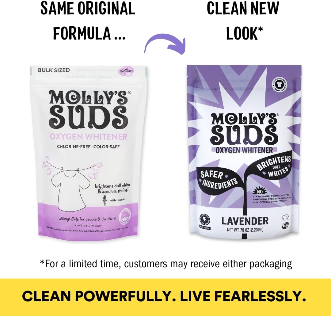 Molly's Suds Oxygen Whitener | Powerful Bleach Alternative, Chlorine Free & Color Safe | Brightens