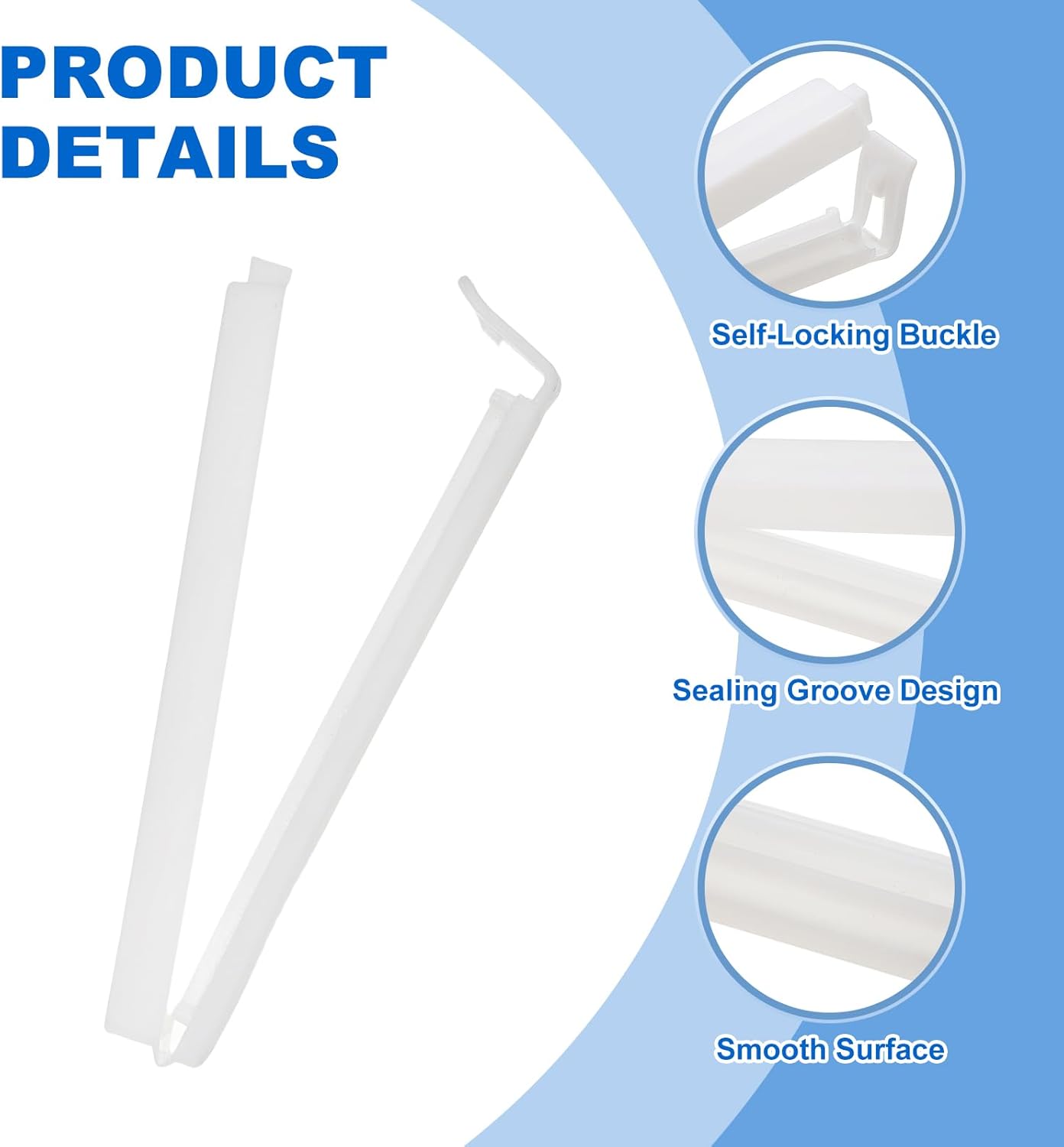 PATIKIL Sealing Clips 4.3 Inch, 10 Pack Reusable Plastic Bag Clip Clamp Sealer for Food Storage