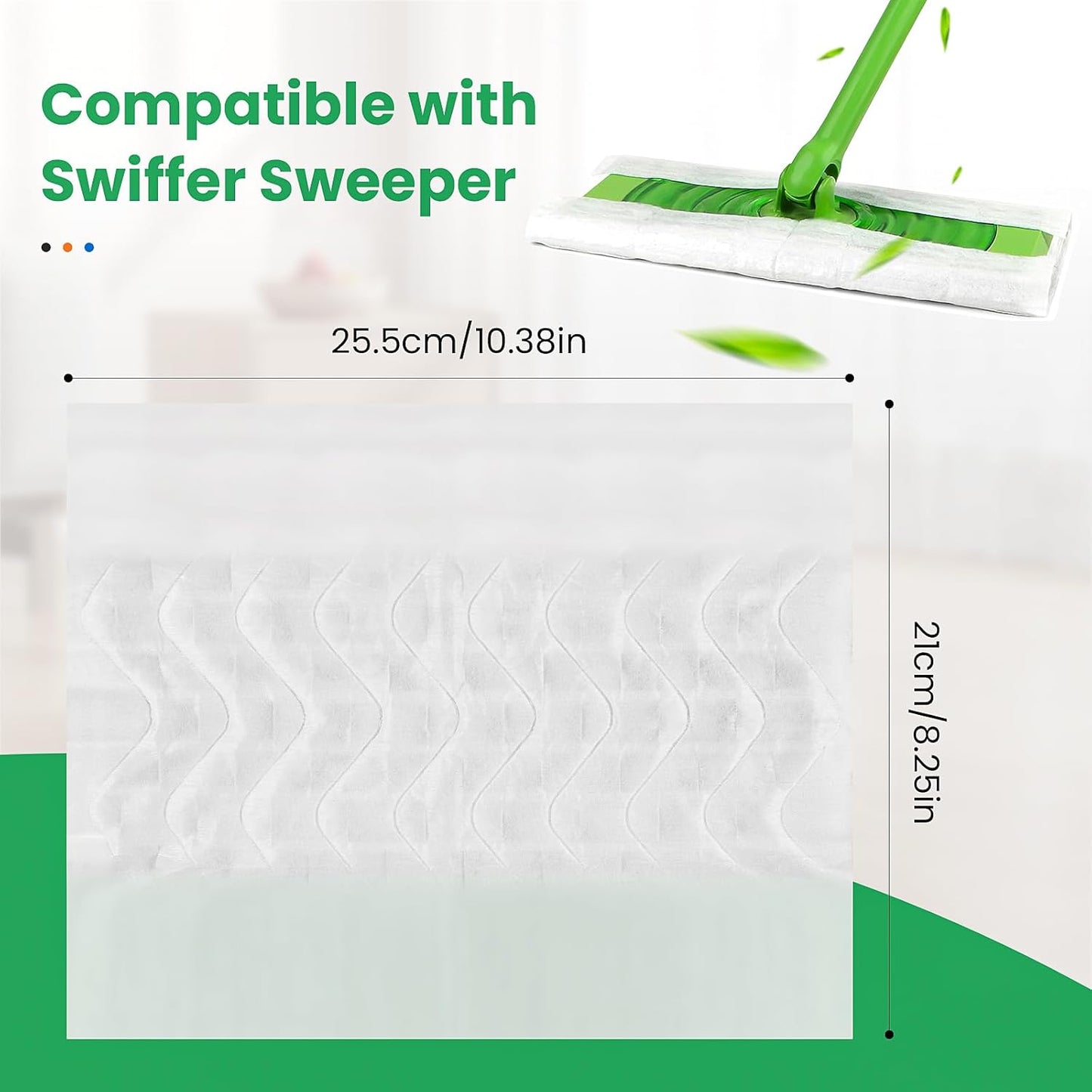60 Count Dry Sweeping Cloths Compatible with Swiffer Sweeper Heavy Duty Pet Pads Refills Cleaning